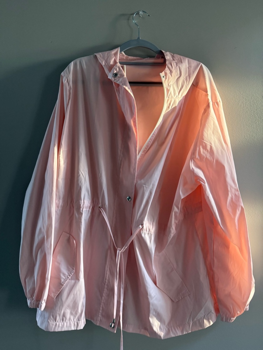 Light Pink Women's Utility Jacket with Drawstring Waist